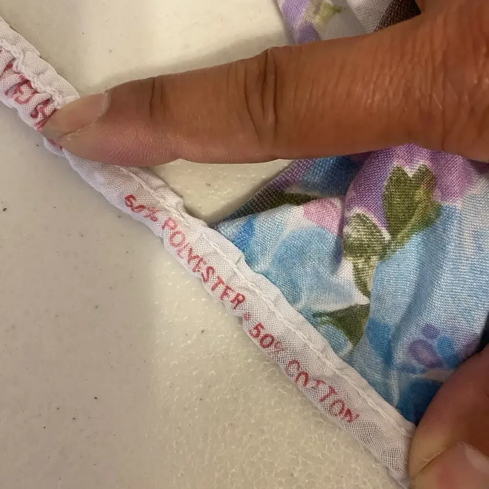 VTG Cotton Blend Twin Fitted Sheet Floral Country Home Cottage 39x79” Mattress